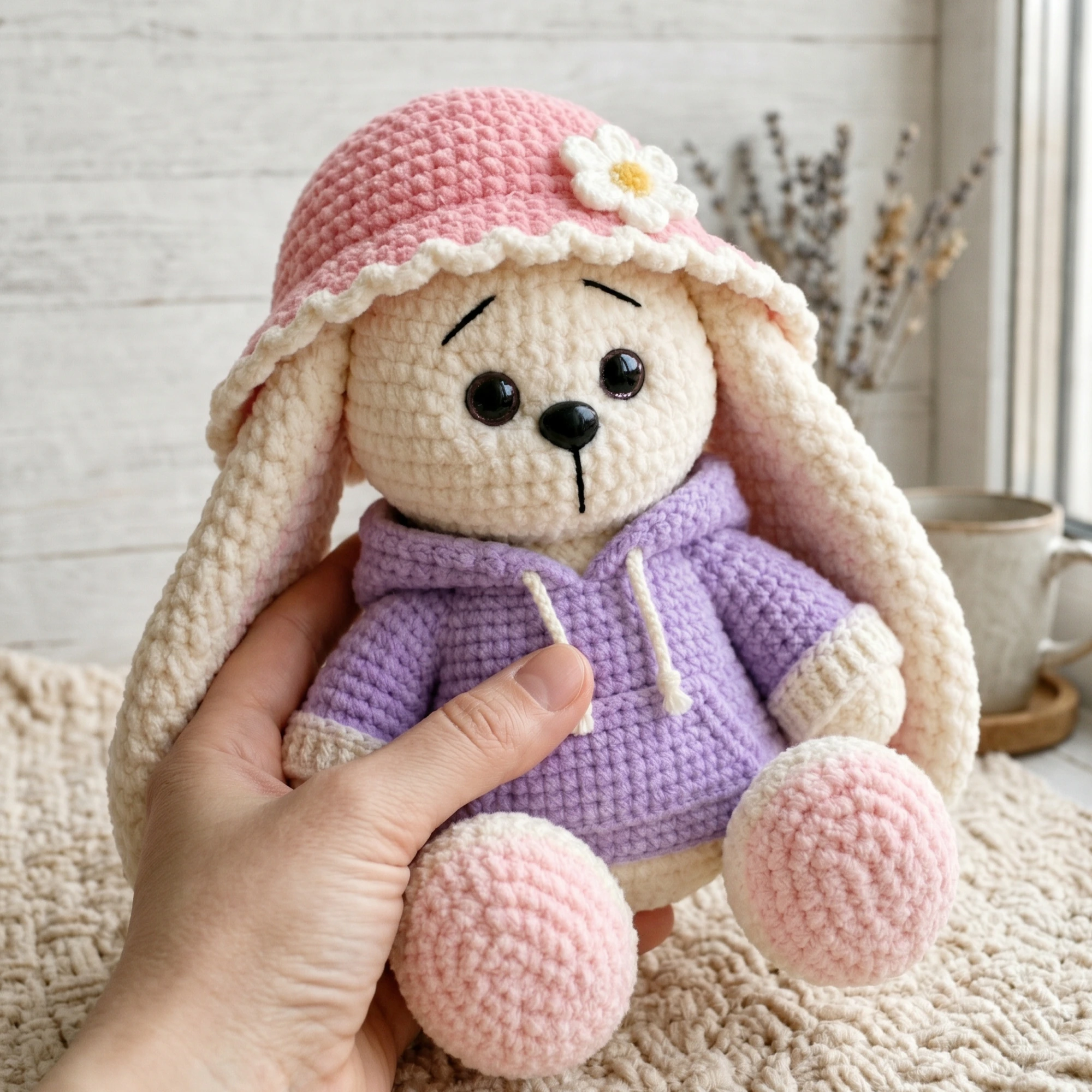 Amigurumi Crochet Pattern Bunny PDF Tutorial, Cute Kawaii Hoodie Plush Toy, Easy Intermediate Download_1
