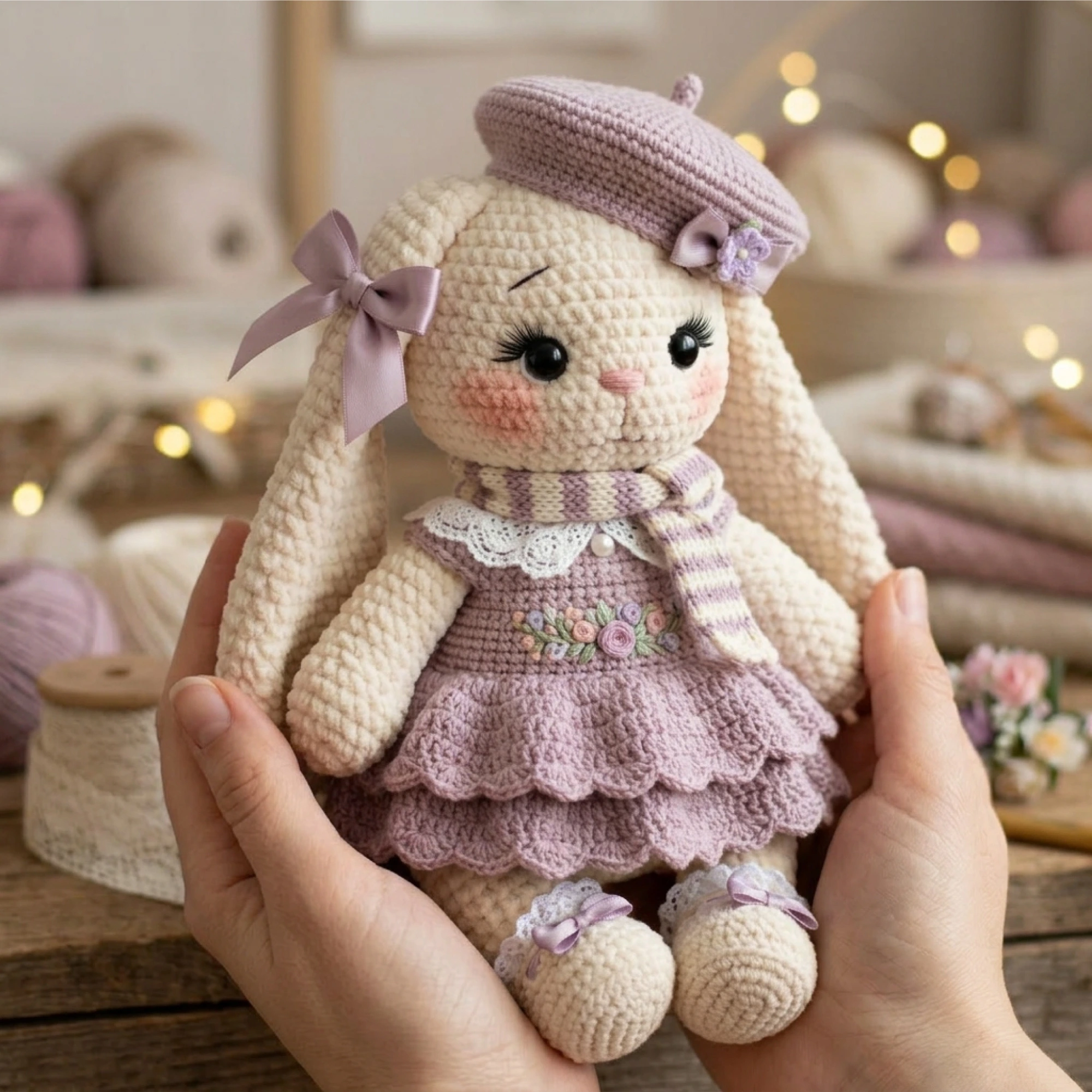 Amigurumi-Crochet-Pattern-PDF-Baby-Bunny-Doll-Vintage-Cottagecore-Digital-Download_1