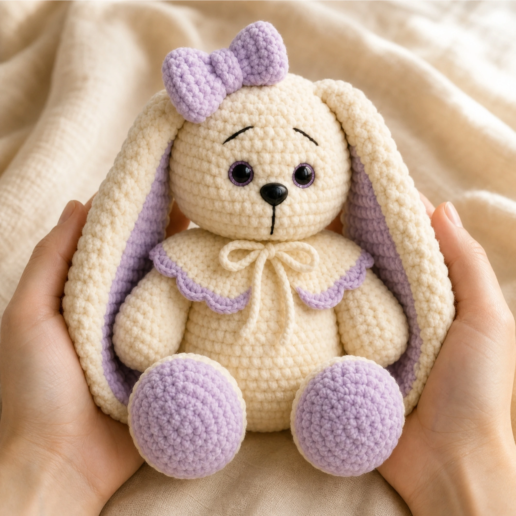 Crochet Bunny Pattern PDF, Daisy Floppy Ear Amigurumi Rabbit, Kawaii Plush Toy Beginner Download_1